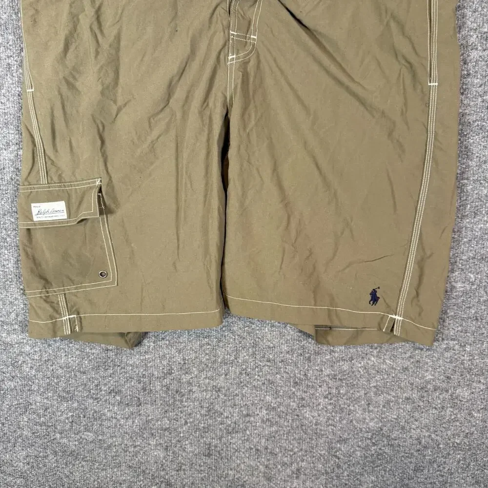 Polo Ralph Lauren Swim Trunks Mens XL Green Shorts Lightweight Surf Pony Y2K Vtg